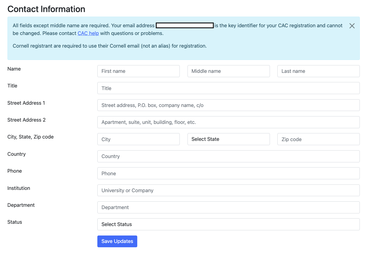 Log in CAC Portal