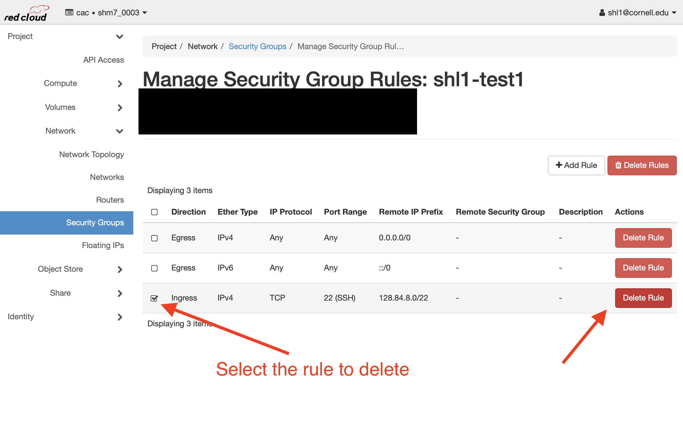 Manage a Security Group